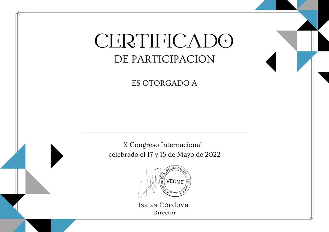 Ejemplo de certificado de participación